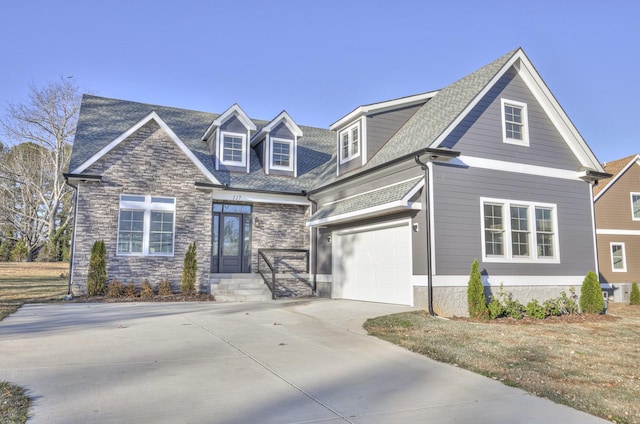 view of front of house with a garage