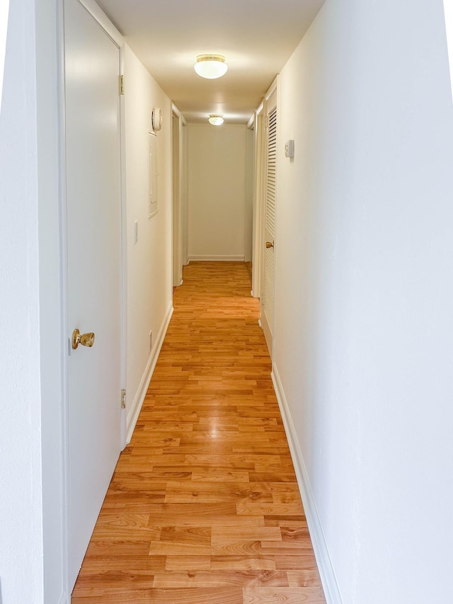 corridor featuring light hardwood / wood-style flooring