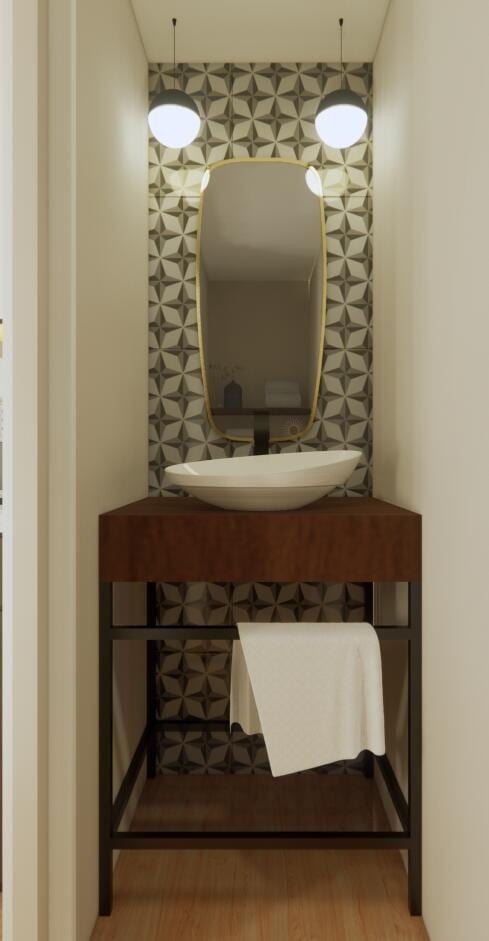 3525 Garner Rd Unit 1, Chattanooga, TN 37406 - bathroom featuring a sink and wood finished floors