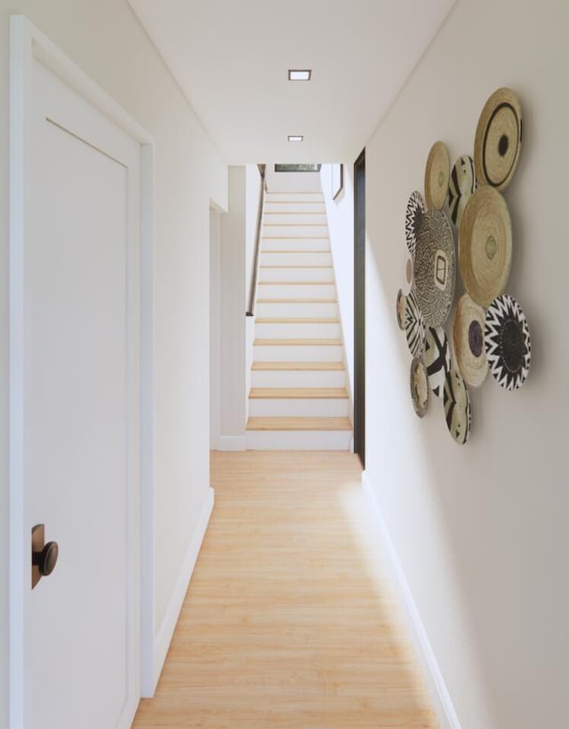 3525 Garner Rd Unit 1, Chattanooga, TN 37406 - hallway with light wood-type flooring and stairway