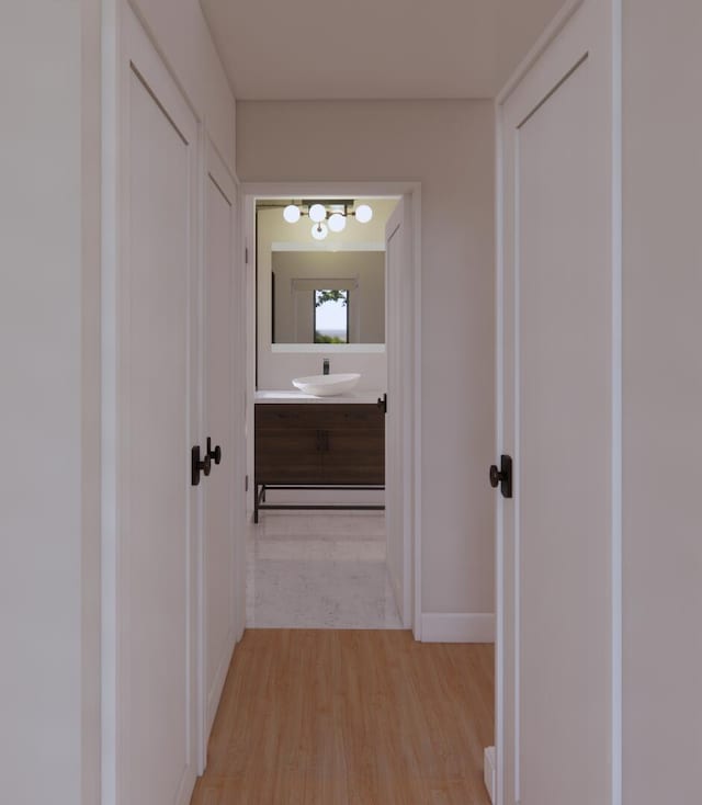 3525 Garner Rd Unit 1, Chattanooga, TN 37406 - corridor featuring a sink and light wood-style floors