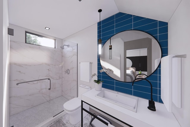 3525 Garner Rd Unit 2, Chattanooga, TN 37406 - bathroom featuring a marble finish shower and vanity