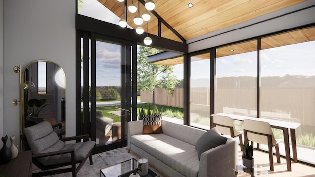 3525 Garner Rd Unit 3, Chattanooga, TN 37406 - sunroom featuring a chandelier and lofted ceiling