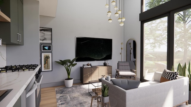 3525 Garner Rd Unit 3, Chattanooga, TN 37406 - living area featuring light wood-style flooring and baseboards