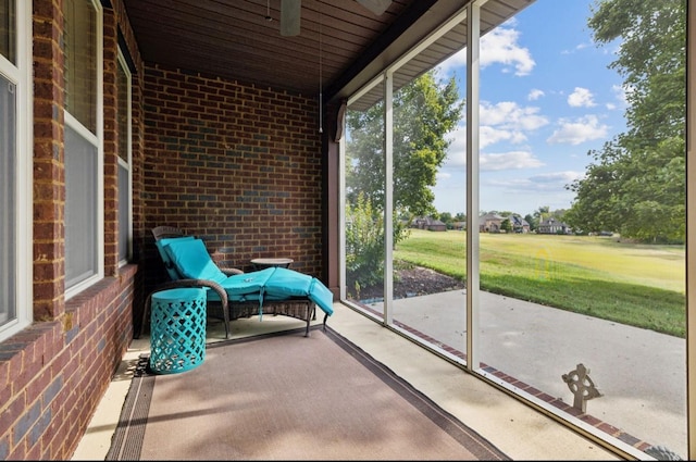 view of unfurnished sunroom