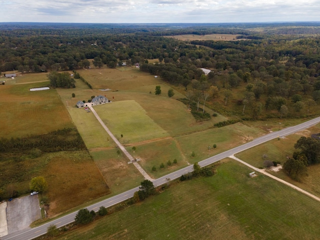 bird's eye view with a rural view