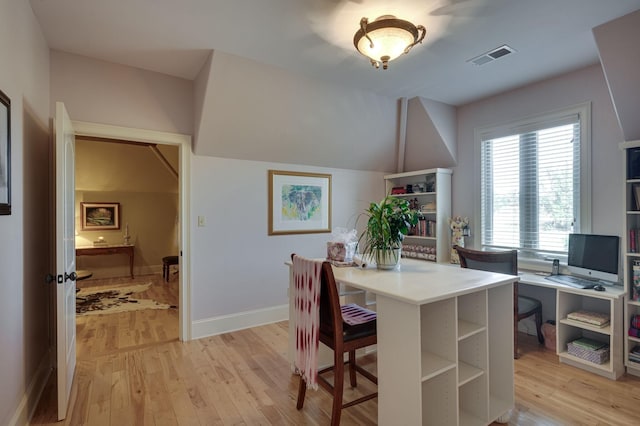 dining area featuring light hardwood / wood-style flooring