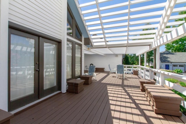 deck featuring a pergola