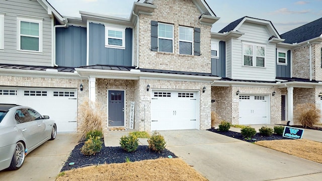 view of property featuring a garage