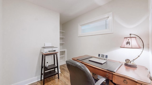 office featuring light hardwood / wood-style flooring