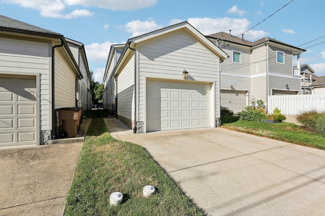 view of home's exterior featuring a garage