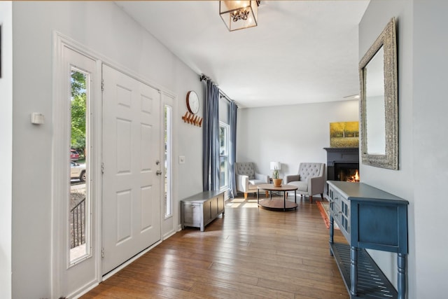 foyer with hardwood / wood-style floors