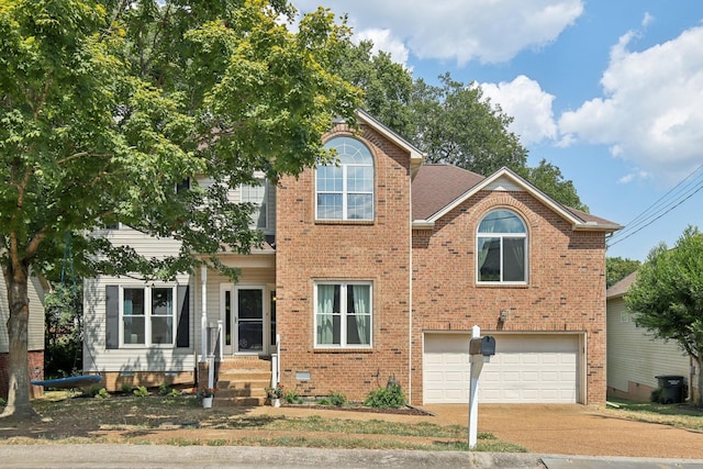 view of front of property featuring a garage