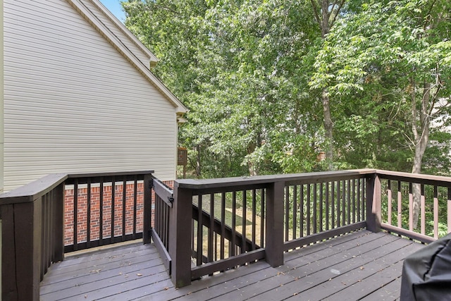 deck featuring area for grilling