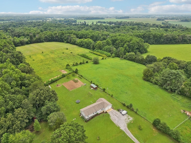 bird's eye view featuring a rural view