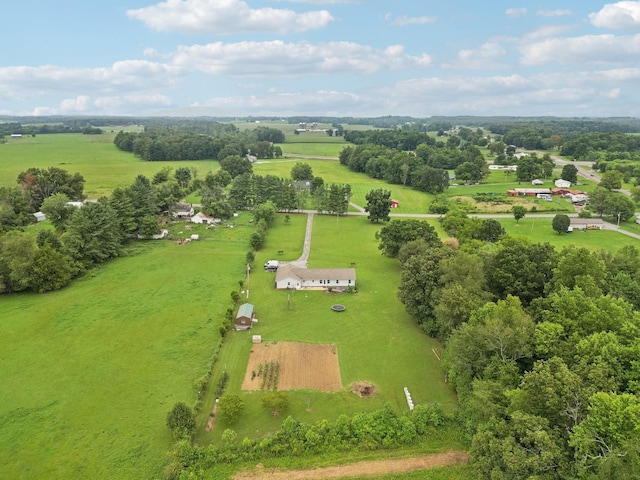 drone / aerial view with a rural view