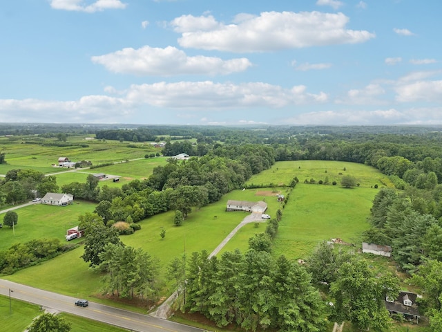 aerial view with a rural view