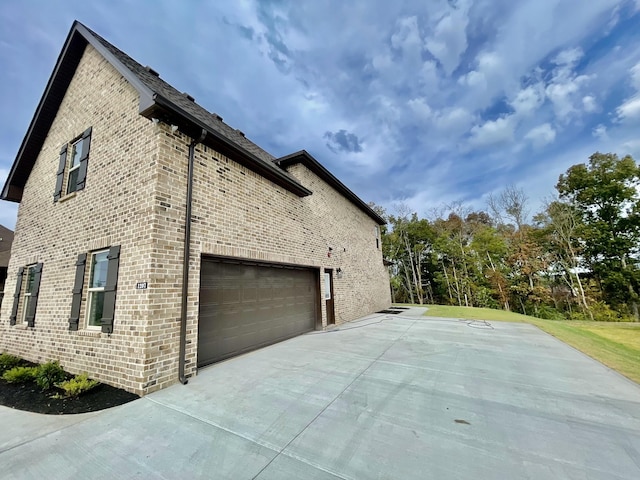 view of home's exterior with a garage