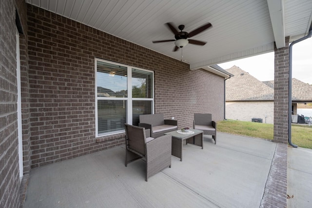 view of patio / terrace featuring ceiling fan