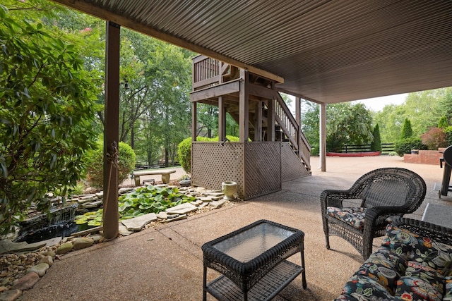 view of patio / terrace featuring a balcony