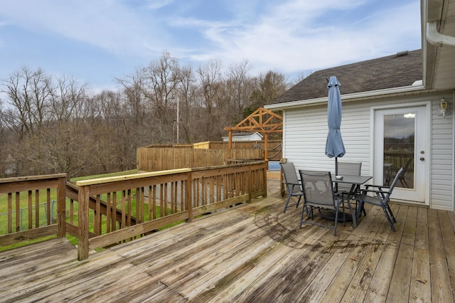 view of wooden deck