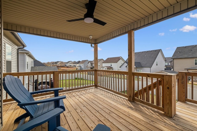 deck featuring ceiling fan