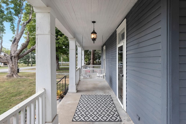 view of patio featuring covered porch