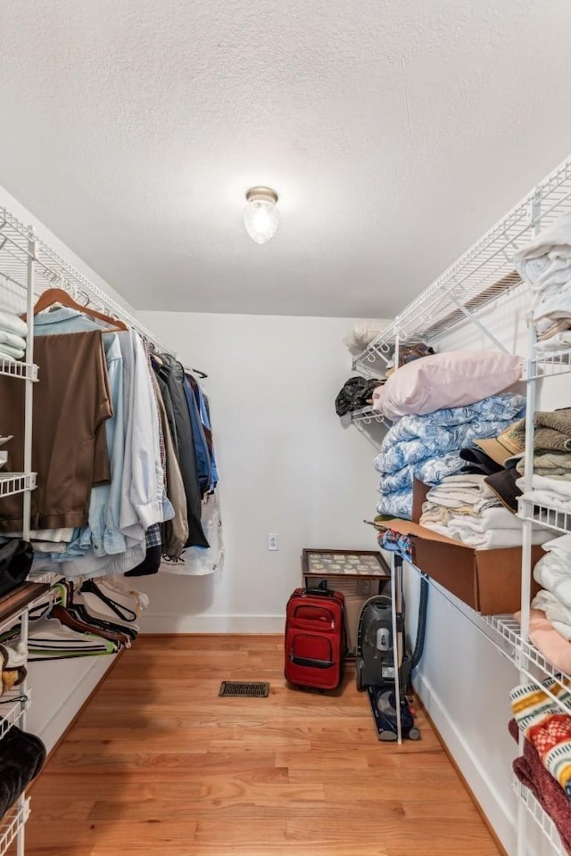 spacious closet with wood-type flooring