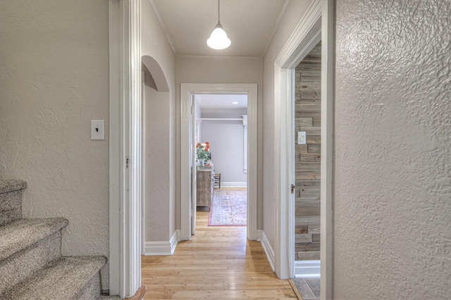 hallway featuring light hardwood / wood-style floors