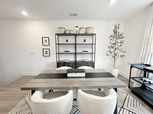 office space featuring light hardwood / wood-style flooring