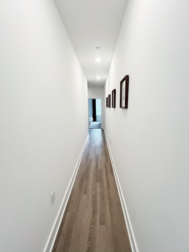 hall featuring hardwood / wood-style flooring