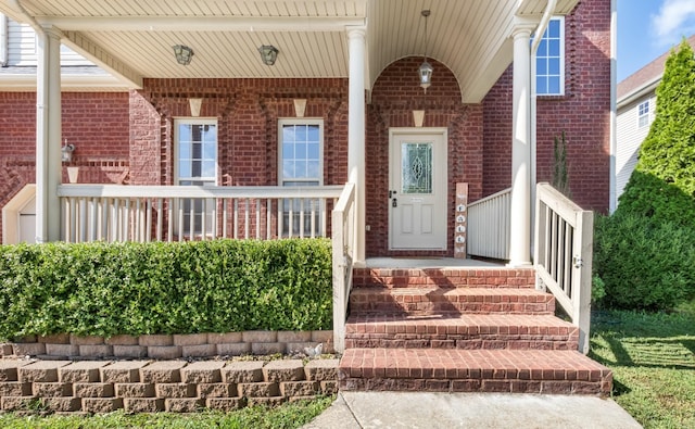 property entrance with a porch