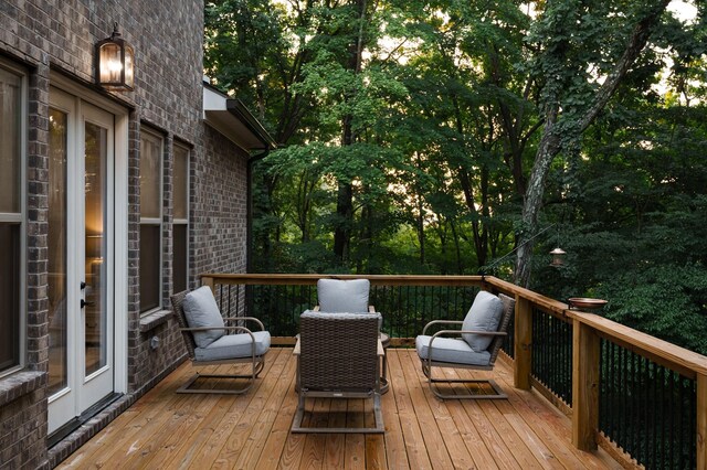 deck with french doors