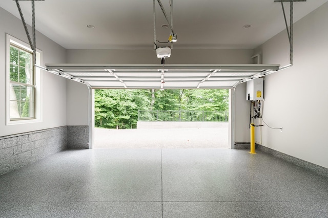 garage with water heater