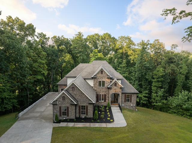 craftsman inspired home with a yard