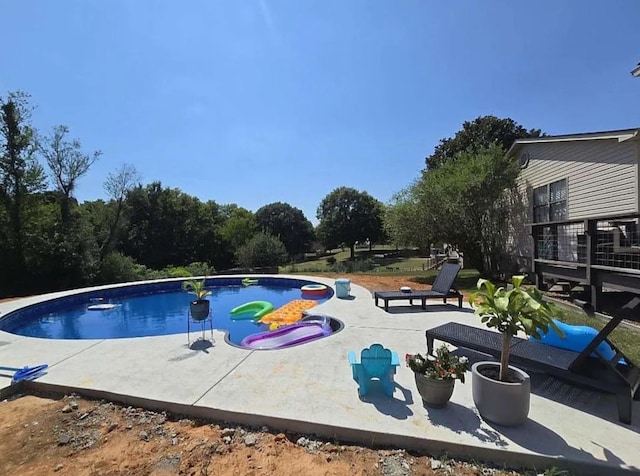 view of pool featuring a patio area