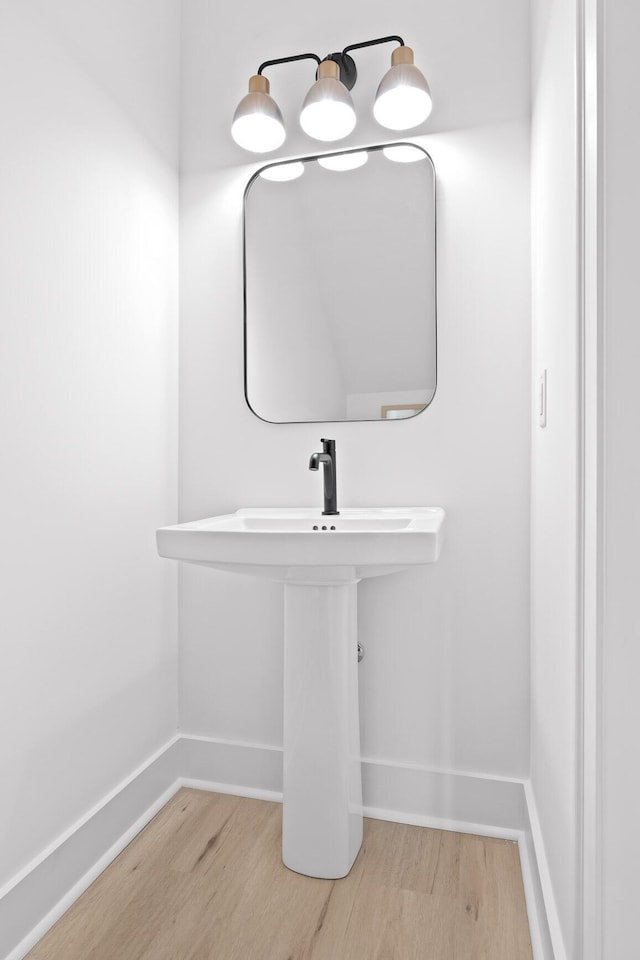 bathroom featuring hardwood / wood-style floors