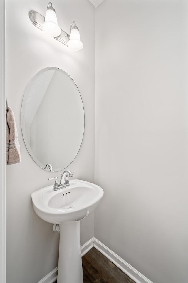 bathroom featuring hardwood / wood-style flooring