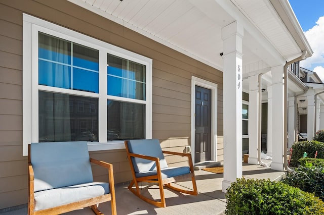 view of patio featuring covered porch