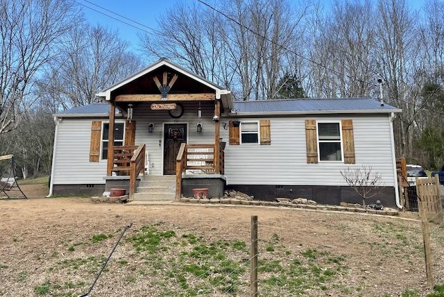 view of front facade featuring a porch