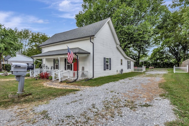 view of front of house featuring covered porch