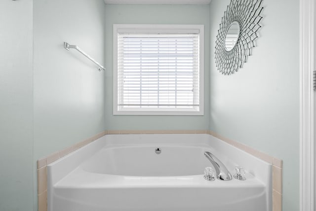 bathroom featuring a bathing tub and a wealth of natural light