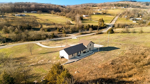 bird's eye view with a rural view