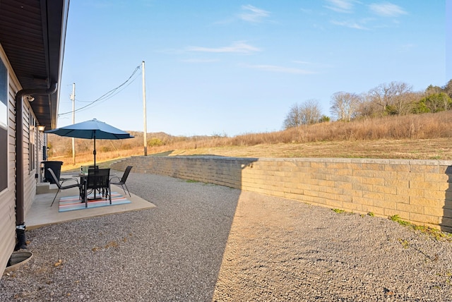 view of yard with a patio area