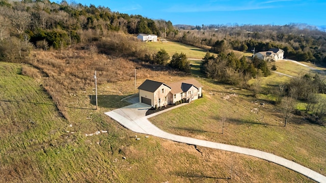 aerial view featuring a rural view