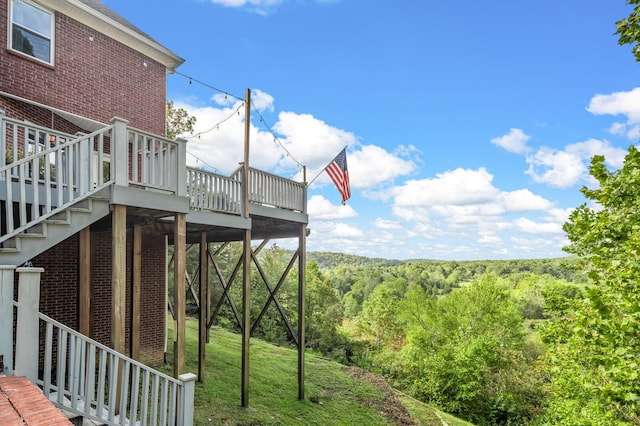 view of yard with a deck