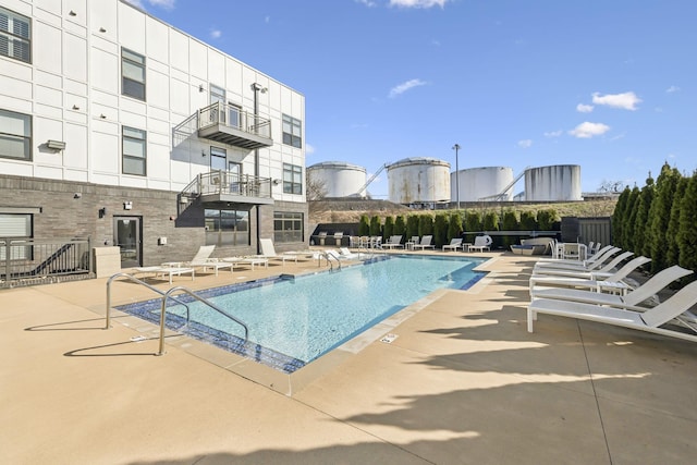 view of pool with a patio area