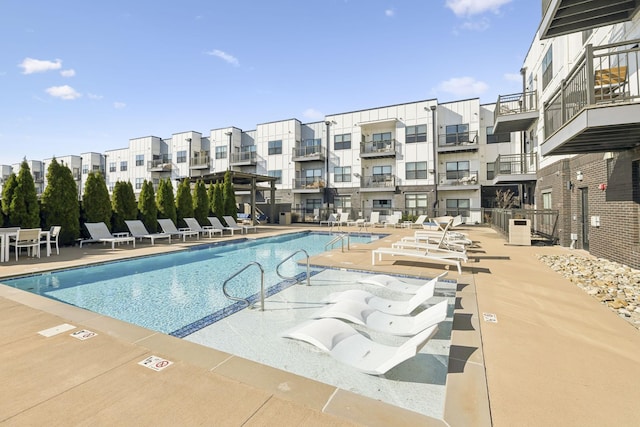 view of pool with a patio