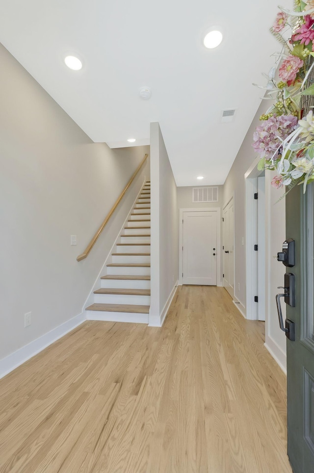 entryway featuring light hardwood / wood-style flooring