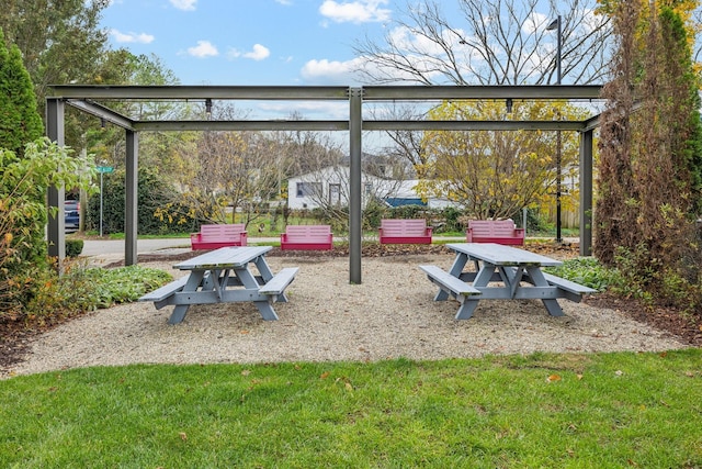 view of play area with a lawn